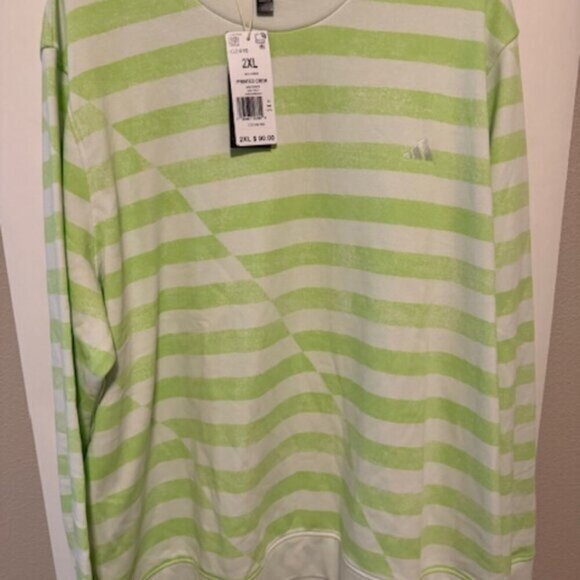 Adidas Ultimate365 Printed Crewneck Green Sweatshirt Mens Size 2XL - NWT - Picture 2 of 7